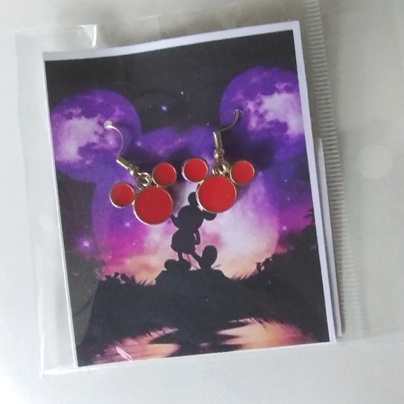 New in package, Mickey Mouse Enamel Earrings - Picture 2 of 6